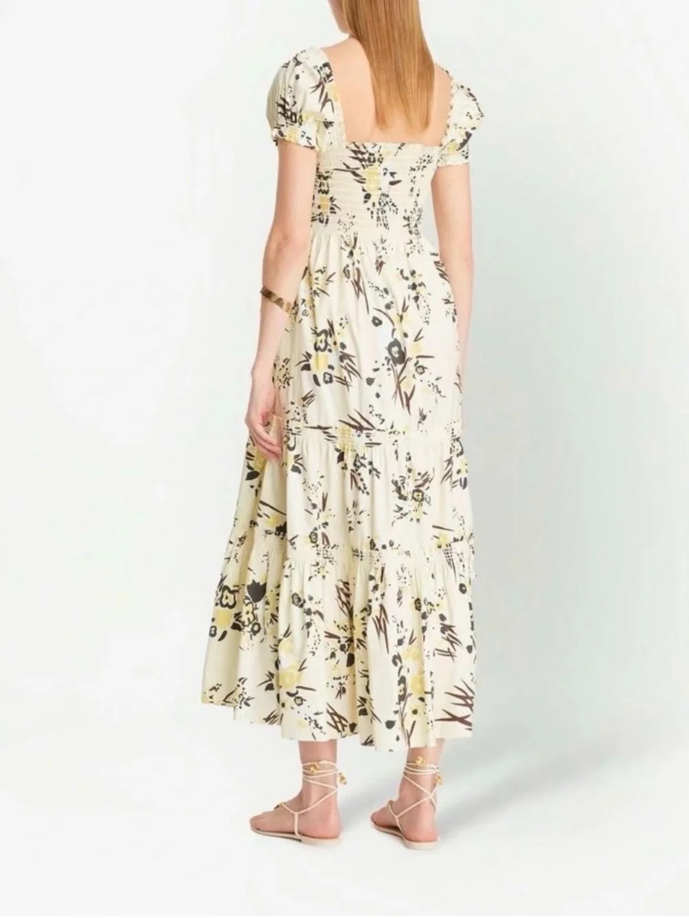 NWOT Tory Burch Floral Print Smocked Dress size Medium